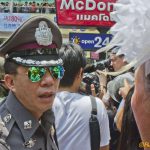 Protester Reflected